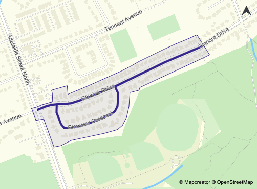 Glenora Drive Project Area Map