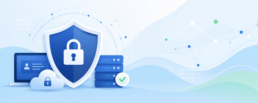 graphic element of cyber security shields